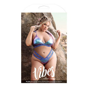 FL Vibes Plur Holo BralettePanty Aqua QS