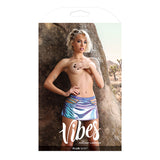 FL Vibes Plur Holo CutOut Skirt Aqua LXL