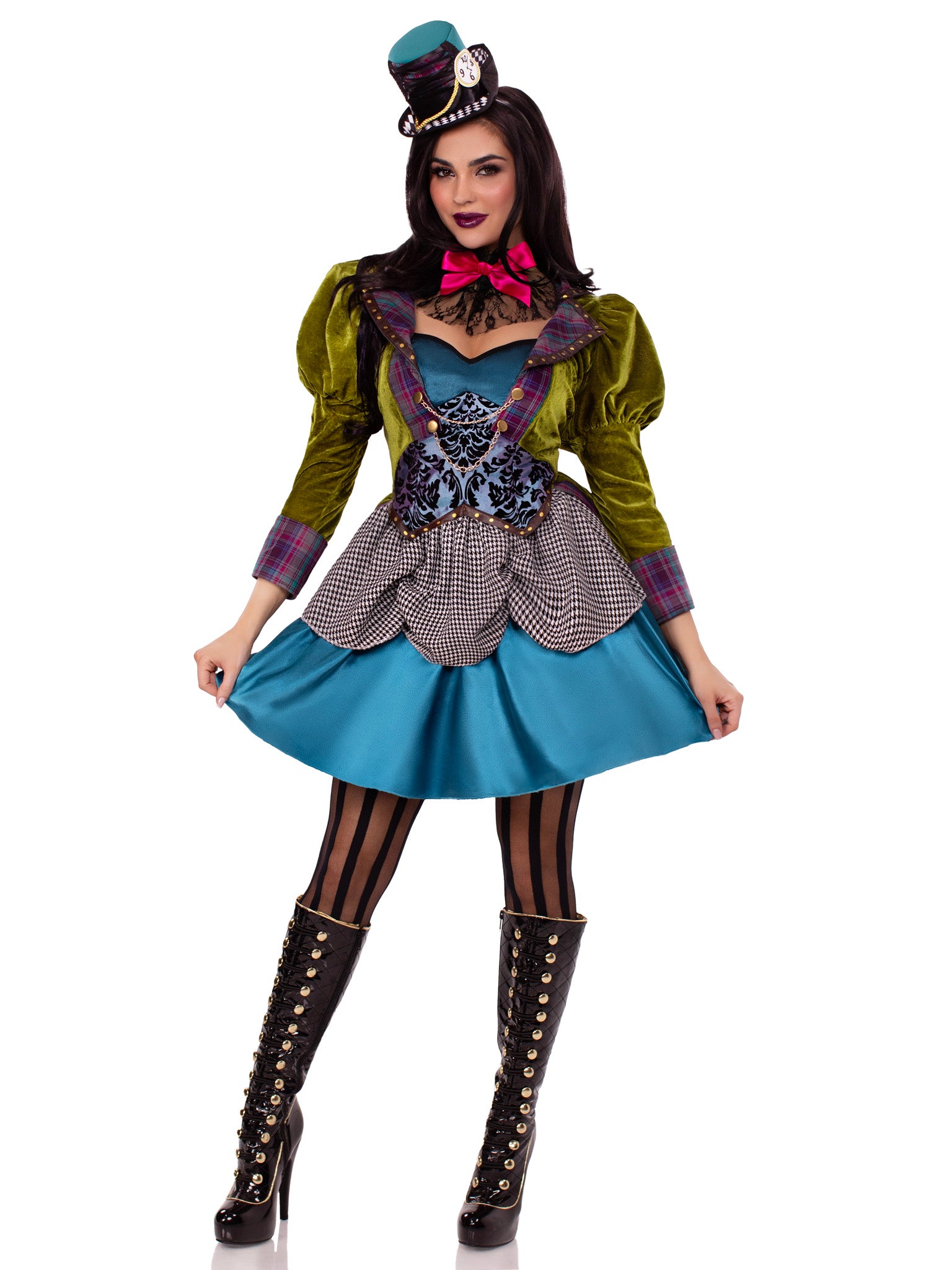 3PC.Deluxe Mad Hatter,satin co