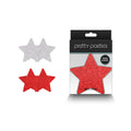 Pretty Pasties Glitter Stars Rd/Sil 2Pr