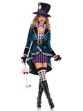 5 PC. Delightful Hatter, tank dress,velvet jacket,belt,bow tie,hat MEDIUM MULTICOLOR