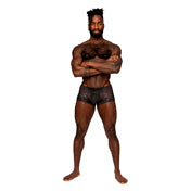 Mp Sassy Lace Minishort Sheerpouch Blk L