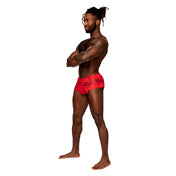 Mp Sassy Lace Minishort Sheerpouch Red S