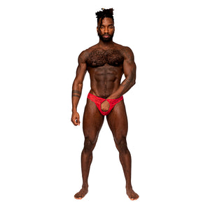MP Sassy Lace Open Ring Thong Red SM