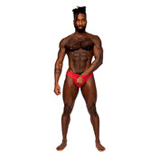 Mp Sassy Lace Open Ring Thong Red Sm