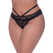 Ms Ooh La Lace Peekaboo Cheeky Blk Qs