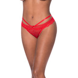 Ms Ooh La Lace Peekaboo Cheeky Red Lxl