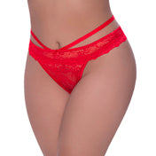 Ms Ooh La Lace Peekaboo Cheeky Red Qs