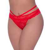 MS Ooh La Lace PeekaBoo Cheeky Red QS