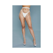 Oversized Fishnet Pantyhose White Os