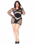 Diamond net long sleeved mini