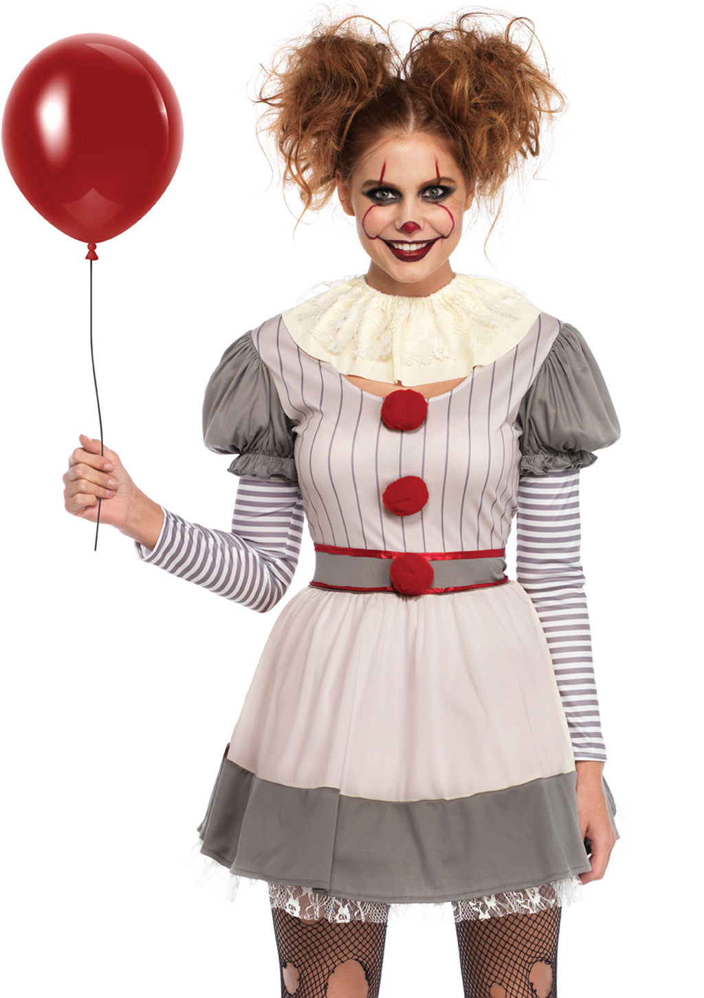 Leg Avenue 2PC Creepy Clown, includes str Multicolor Color