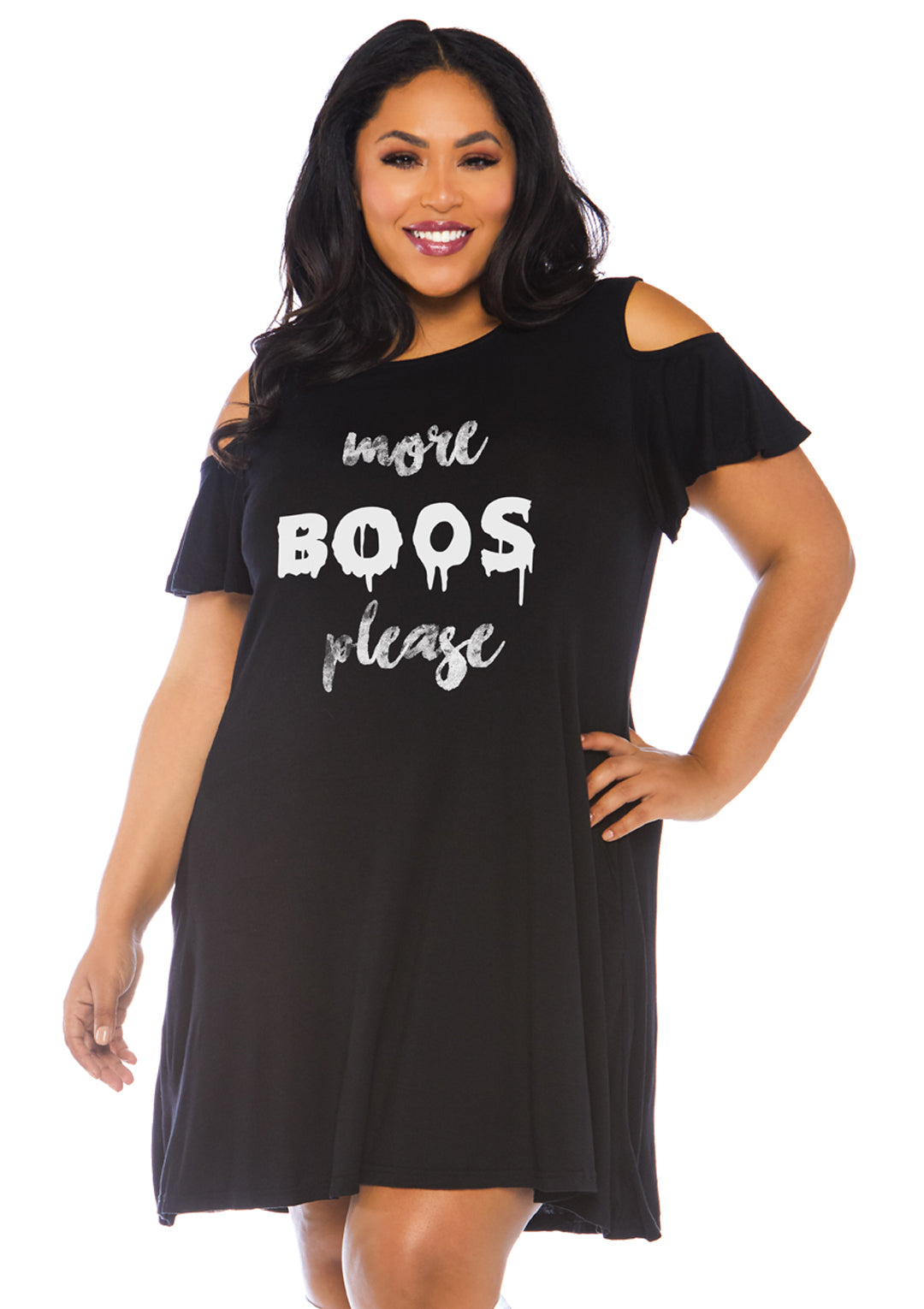 Leg Avenue More Boos jersey dress with po Black Color