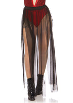 Leg Avenue Multi slit sheer skirt Black Color