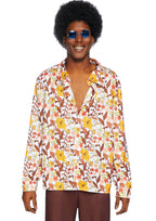 Leg Avenue Mens 70s floral shirt. Multicolor Color