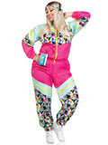 2 PC Totally 80s Tracksuit, includes zip-up tracksuit and headband.