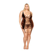 Dg Garter Slip And Gstring Espresso 3Xl