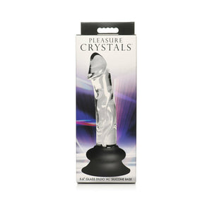 Pleasure Glass Dildo WSil Base 56in