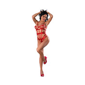 Ms Holidaze Open Strap Teddy Red Sm