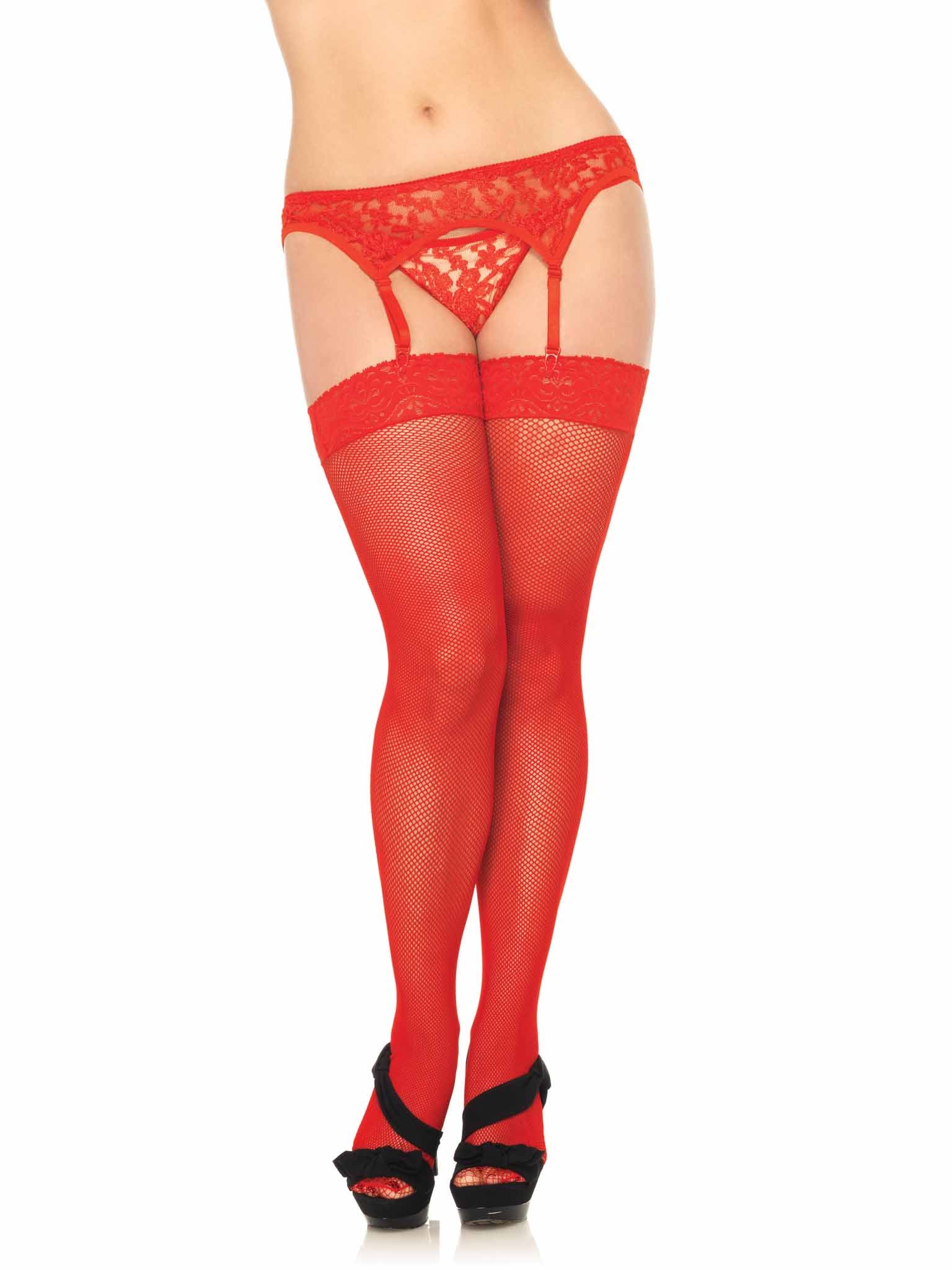 Plus Size 2 PC Lace Garter Belt and Thong Panties