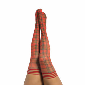 Kixies Grace Plaid ThighHigh Red Size D
