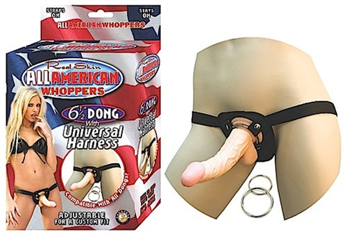 All American Whoppers 65Inch Dong With  Universal Harness Flesh