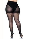 Plus Size Back Seam Sheer Pant