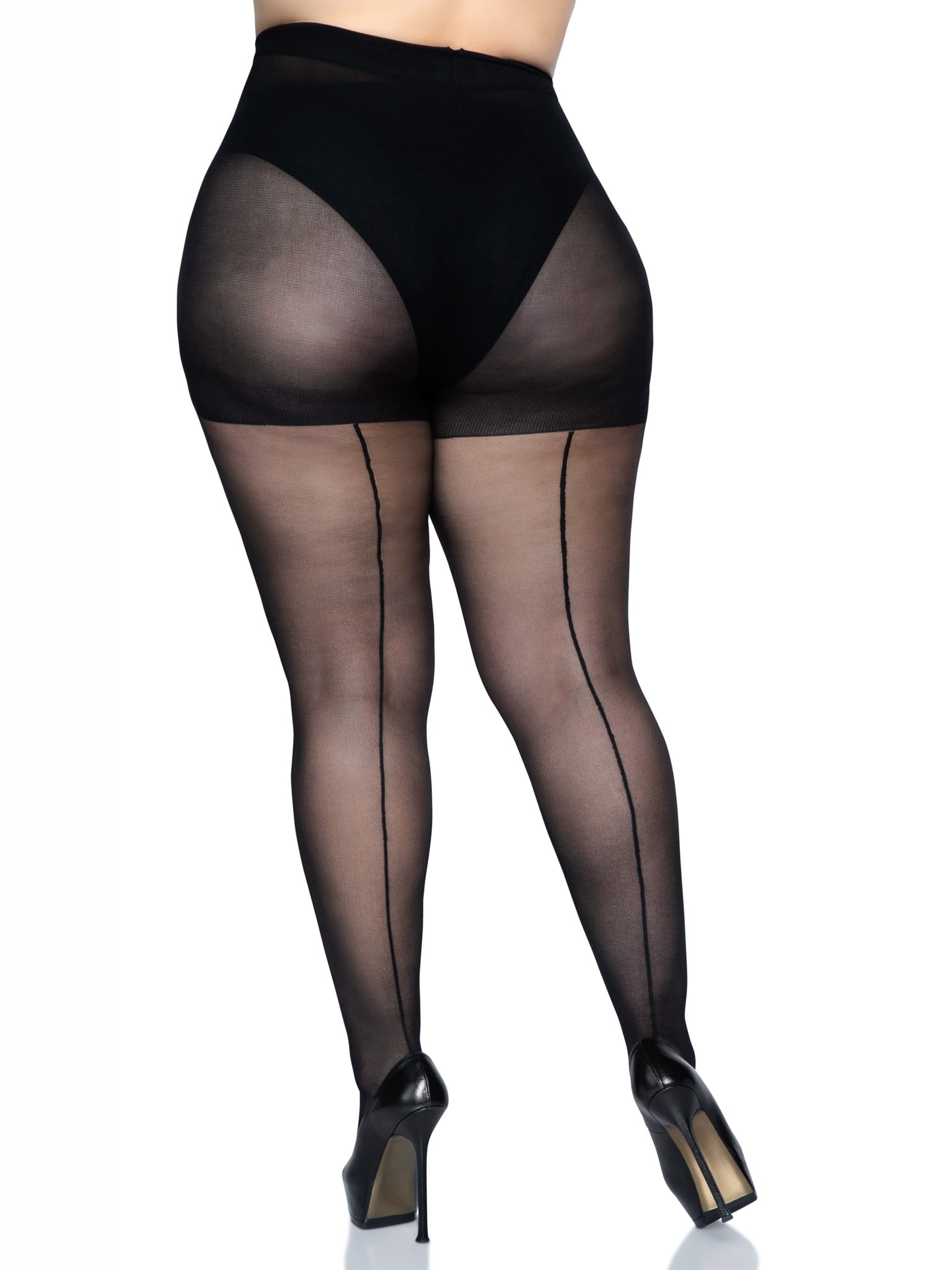 Plus Size Back Seam Sheer Pant