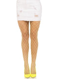 Leg Avenue Spandex Diamond Panty Hose, O/S, NEON YELLO
