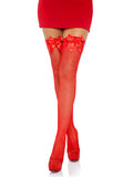 Fishnet Stocking W/Bow O/S RED