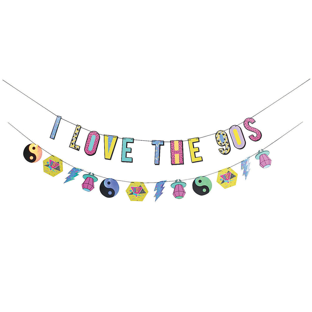 90S Garland - Party Decor - 2 Pieces