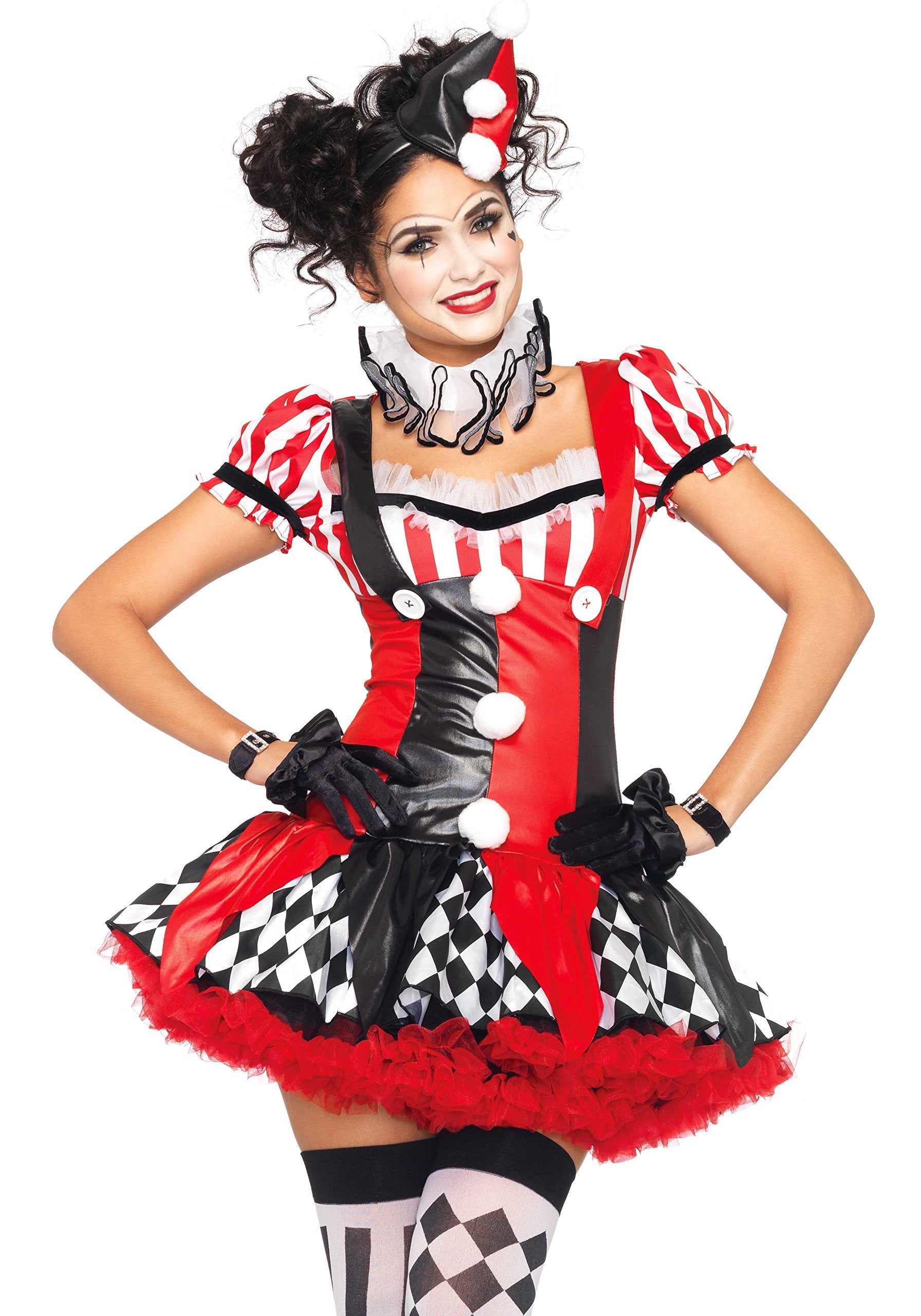 3Pc.Harlequin Clown,Suspender