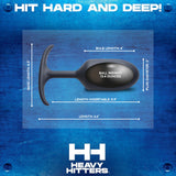 HEAVY HITTERS Premium Silicone Weighted Anal Plug - Extra Large, Black