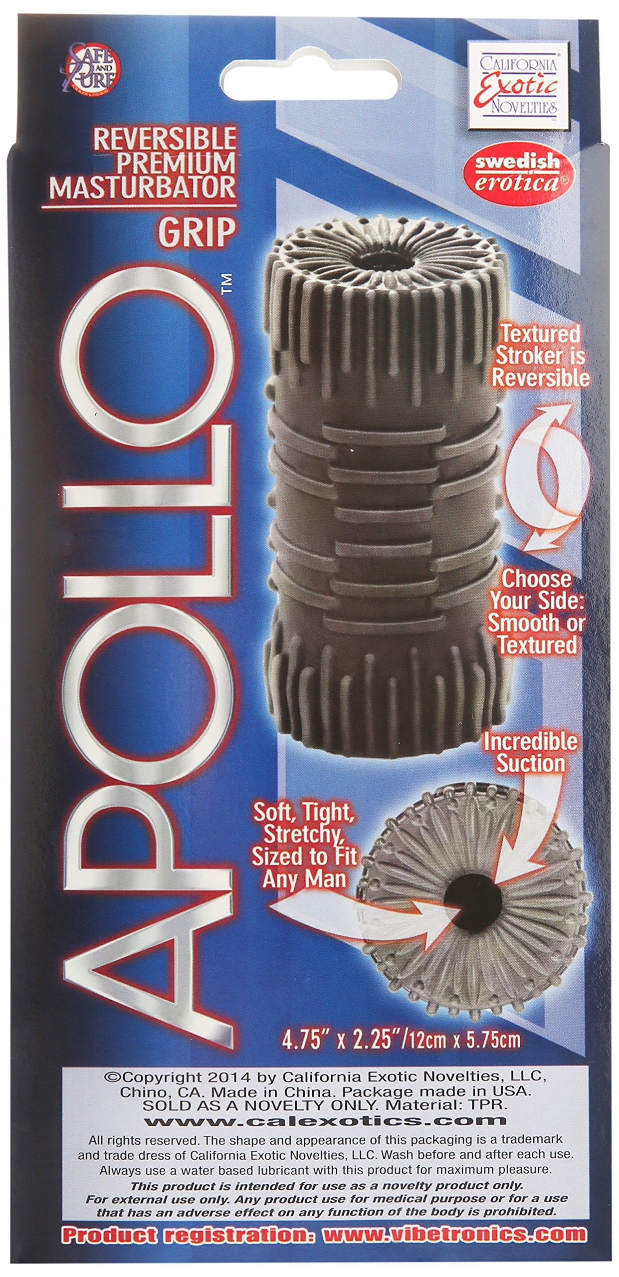 California Exotics Apollo Reversible Masturbator Grip, Grey