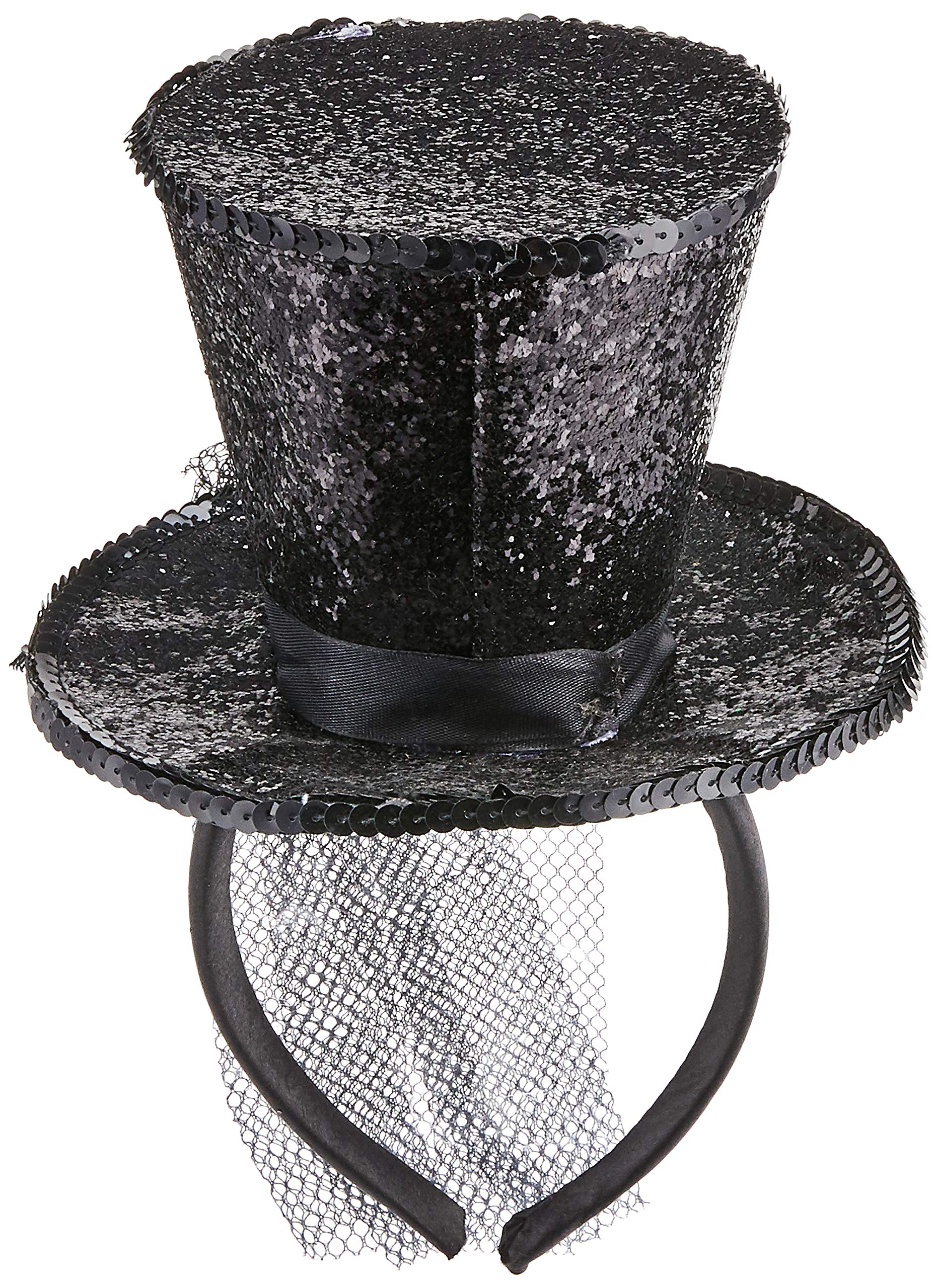 Mini Top Hat On Headband - Black