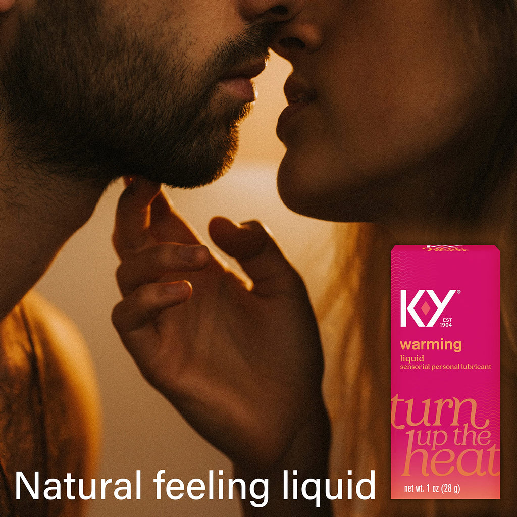 K-Y Warming Liquid Lube, Sensorial Personal Lubricant, Glycerin Based Formula, Safe to Use with Latex Condoms, For Men, Women an