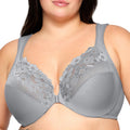 Glamorise Full Figure Plus Size Front-Closure Cotton Wonderwire Bra Underwire #1241 Silver