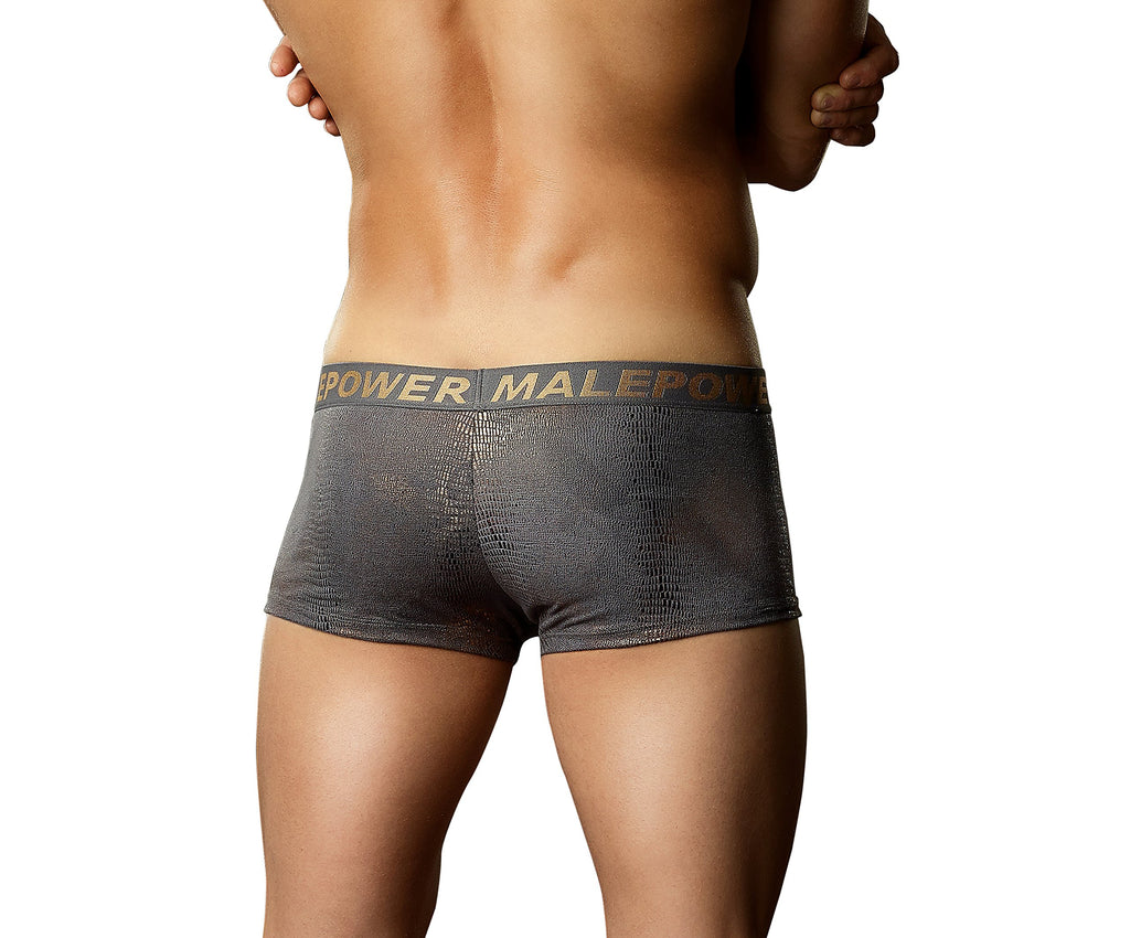 Male Power Croc Foil Mini Pouch Short Large  Greygold