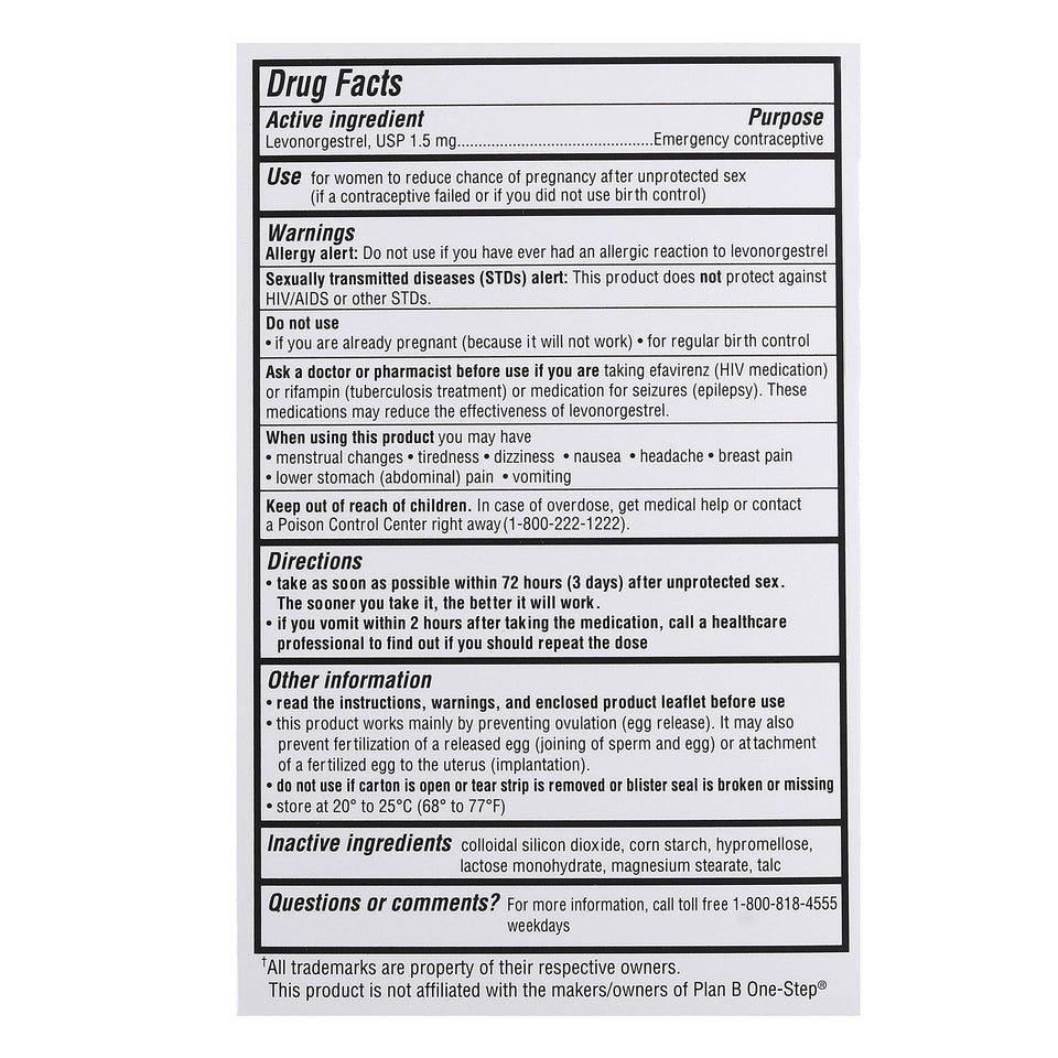 OHM My Choice Emergency Contraceptive Pill. A Safe and Effective Way to Lower Your Chances to get Pregnant After unprotected Sex