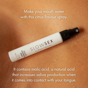 Bijoux Indiscrets Slow Sex Line Mouthwatering Spray - Premium Dry Mouth Solution and Deep Throat Spray for Adults - Sex Mouth Sp