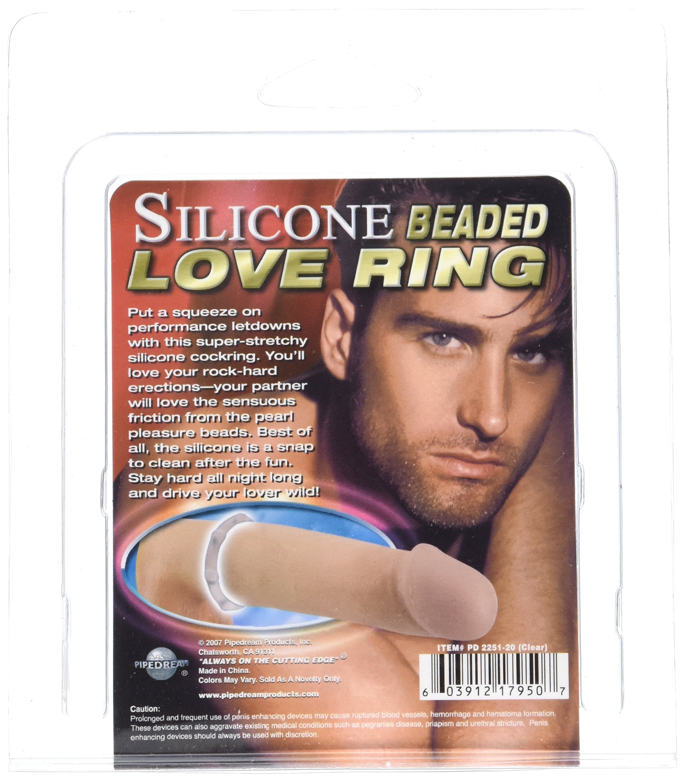 Pipedream Silicone Beaded Love Ring  Clear