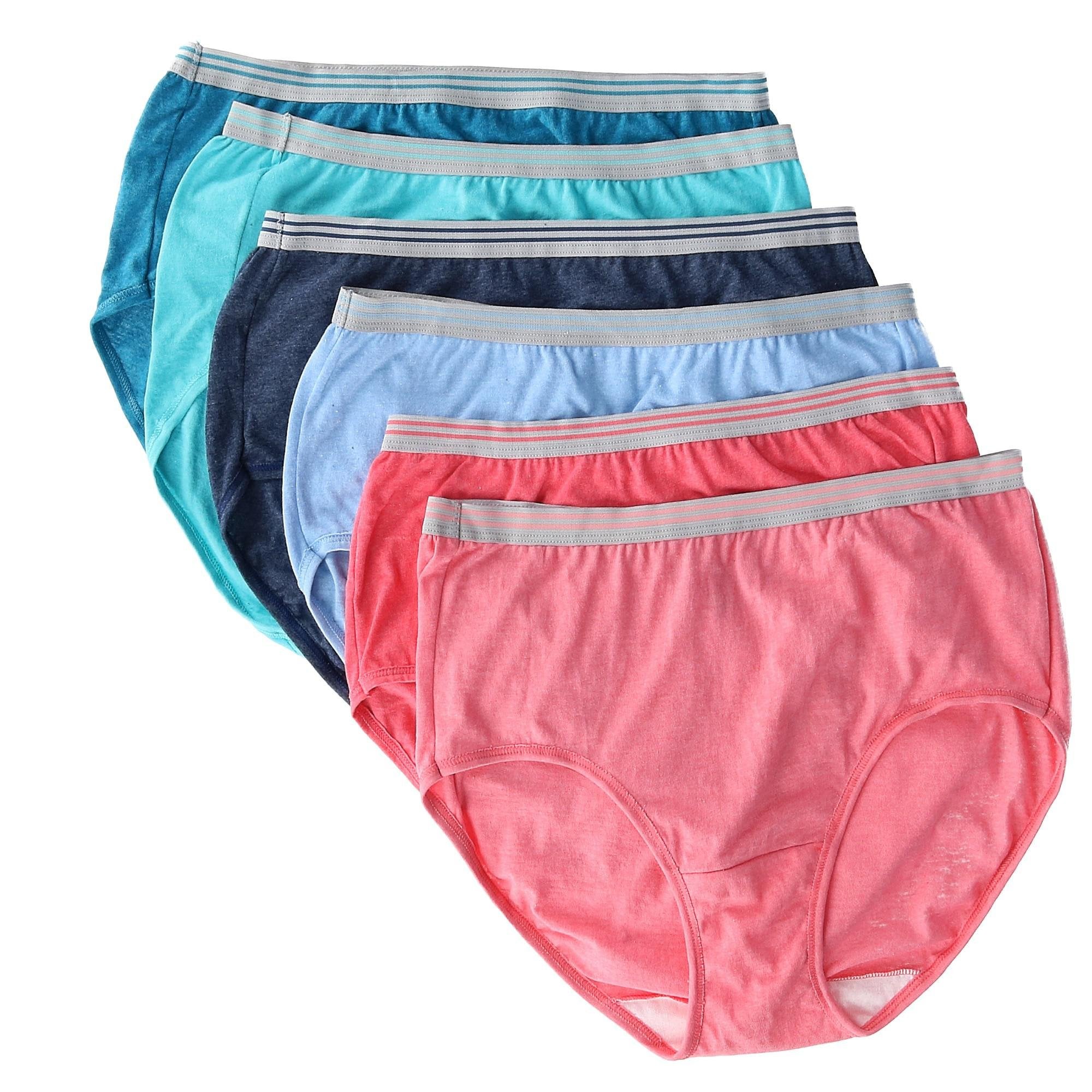 Fruit of the Loom Womens Heather Brief Underwear (6 Pair Pack), 7, Multi