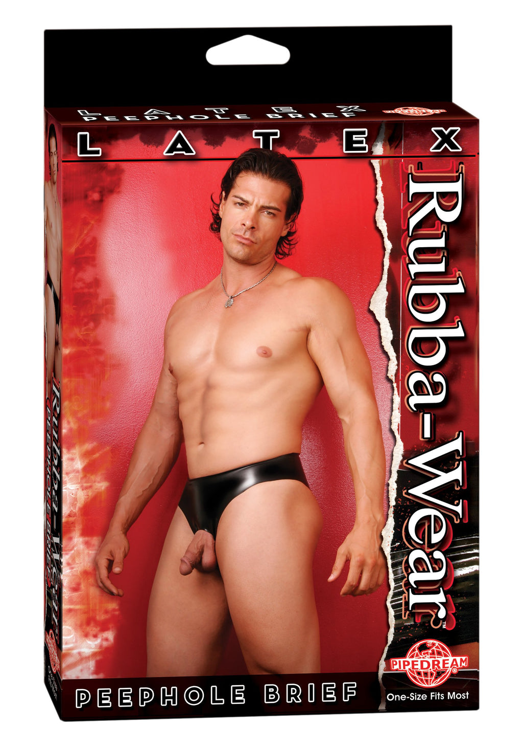 Rubba Wear Peephole Brief, Black, One Size