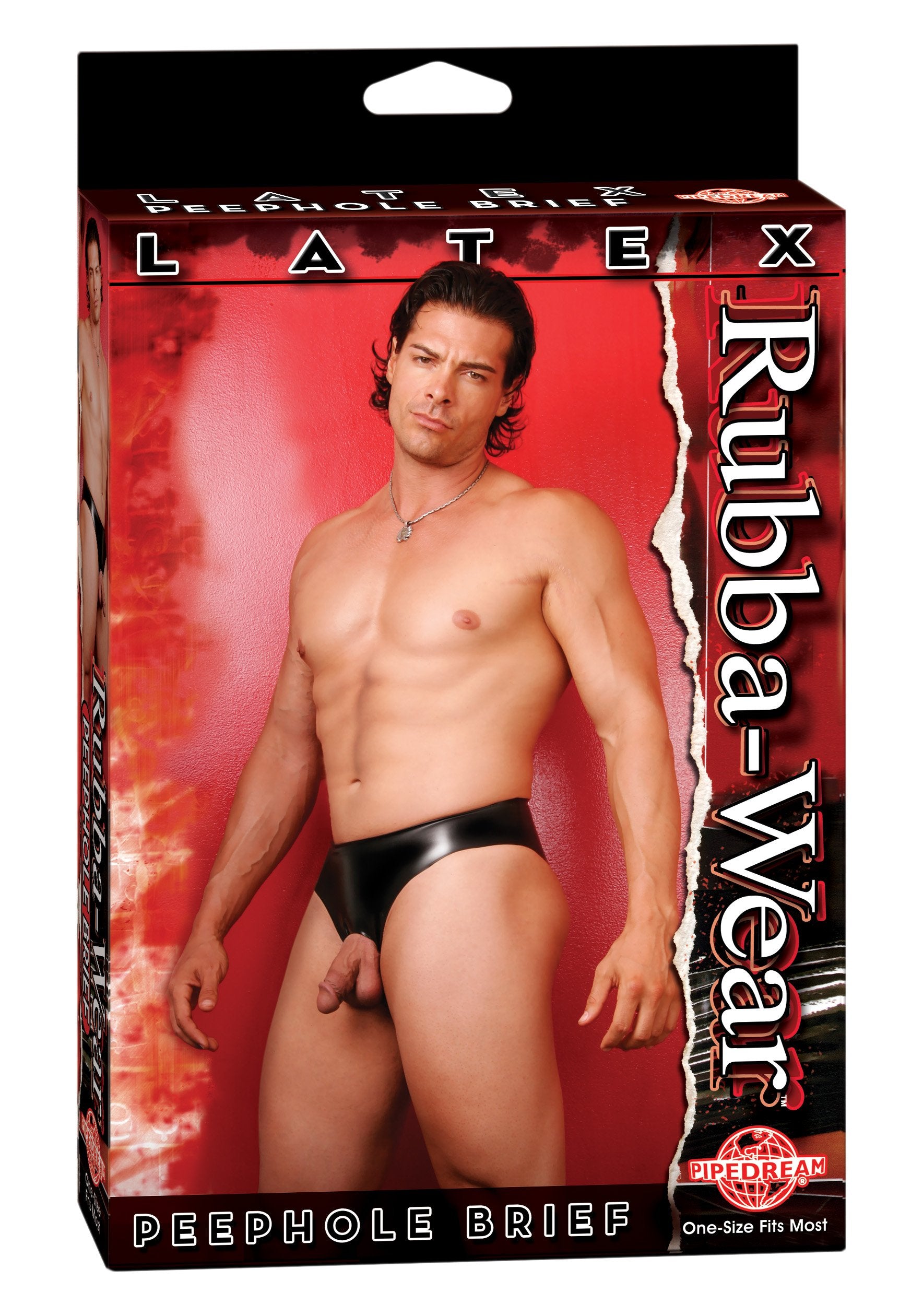 Rubba Wear Peephole Brief, Black, One Size