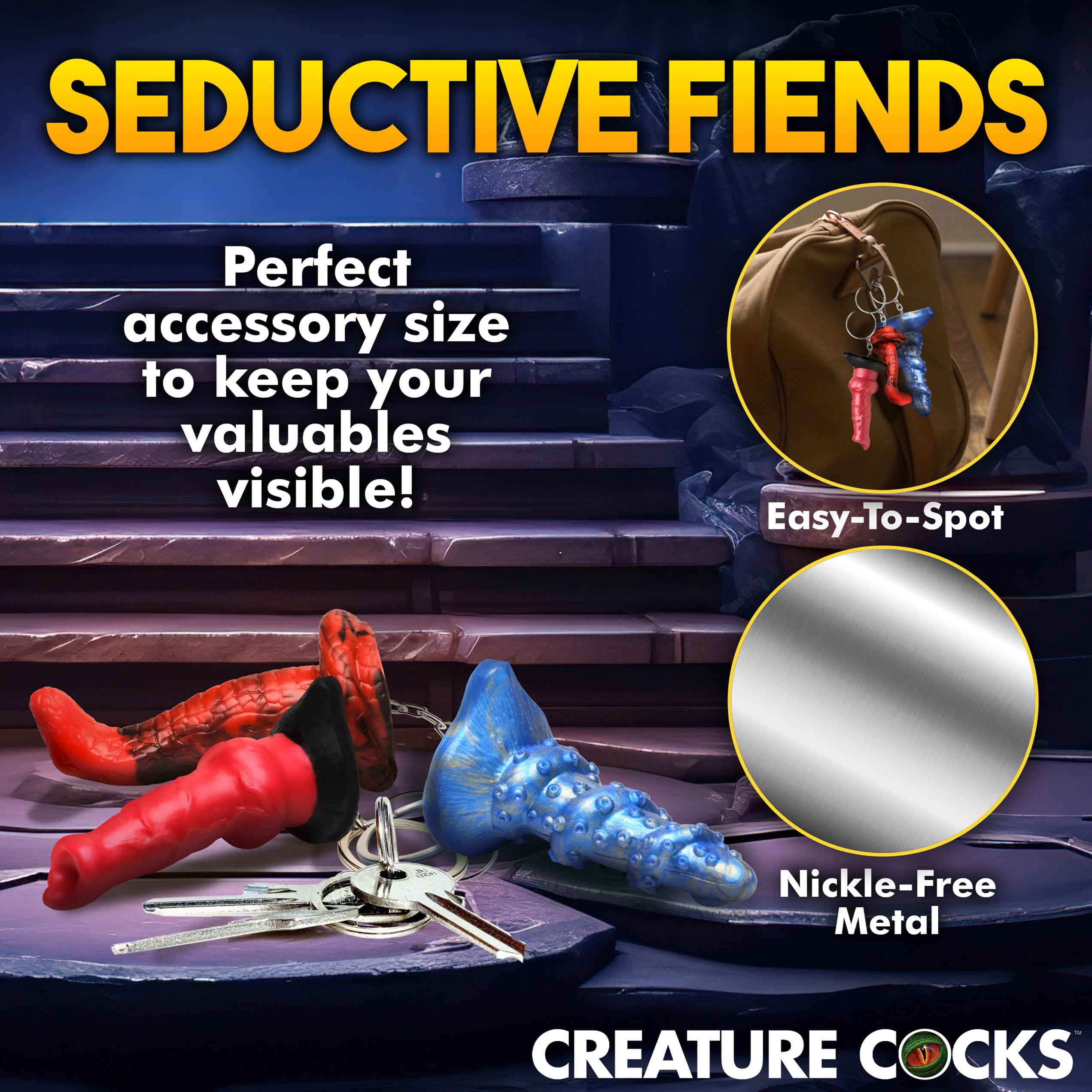 Creature Cocks 3Pc Silicone Keychain Set