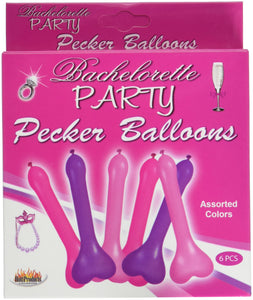 (D) Pecker Balloons Flesh 6Pc Box