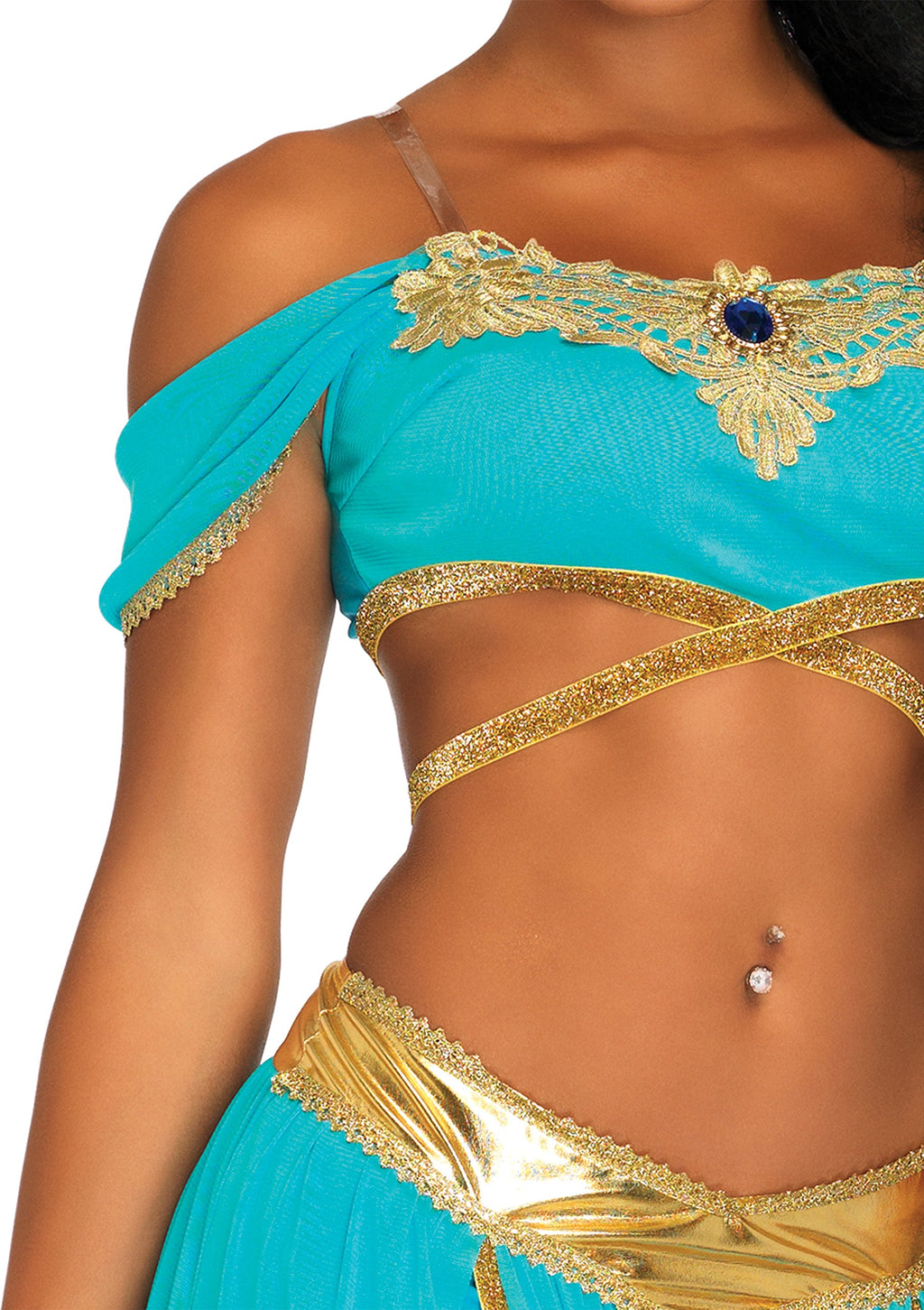 Leg Avenue 4Pc.Oasis Princess,Off The Sho Blue Color