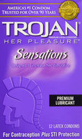 Trojan Her Pleasure Sensations Lubricated Latex Condoms-12 ct (Quantity of 3)