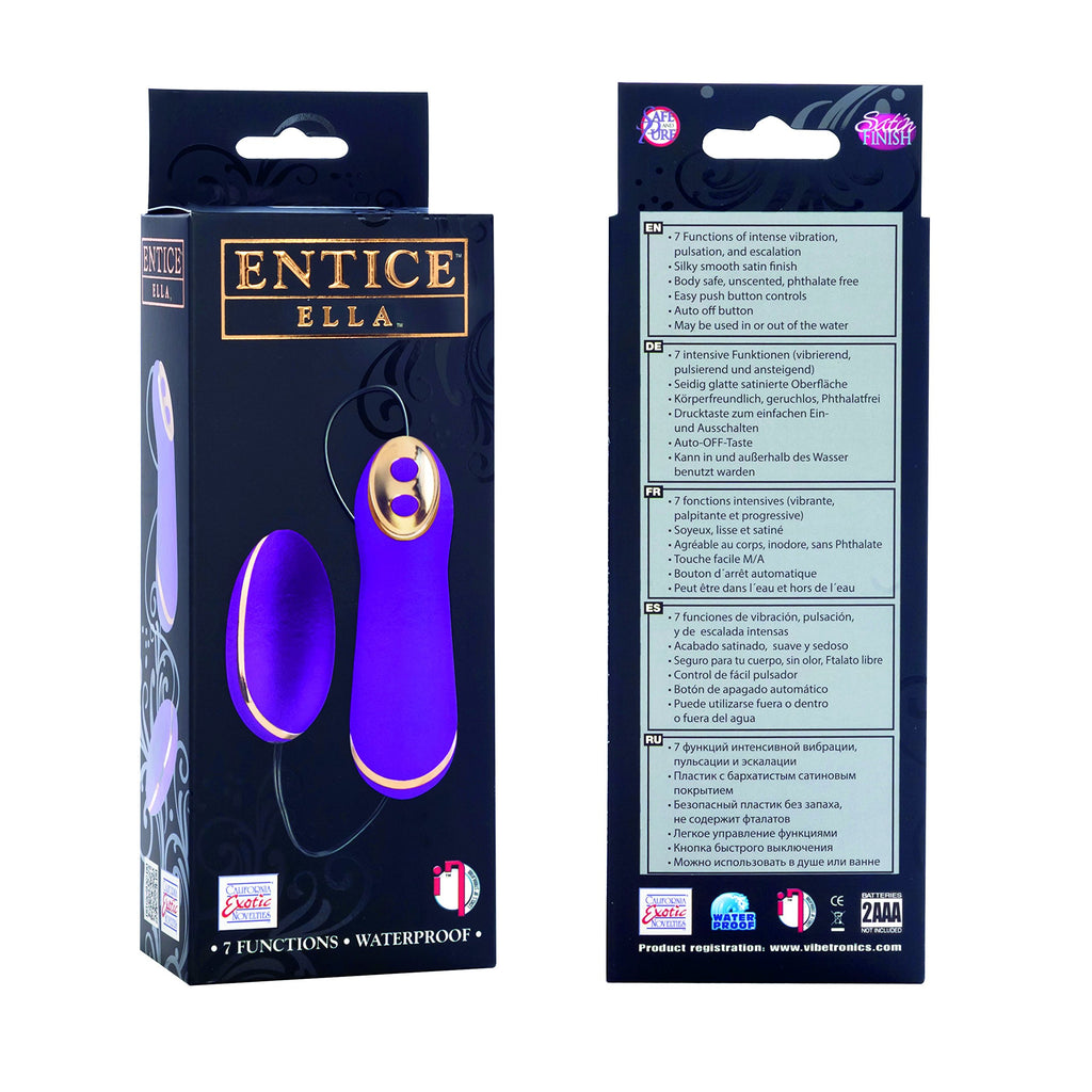 California Exotics Entice Ella Remote Control Bullet Waterproof, Raspberry