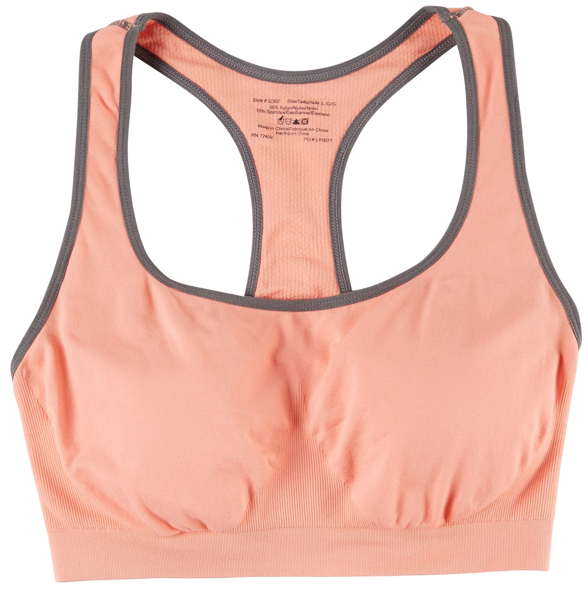 Wurl Juniors Seamless Racerback Sports Bra Small Desert flower orange